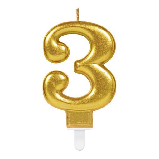Picture of CANDLE GOLD NUMBER 3 - 7.5CM